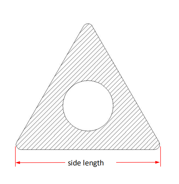 Tube en céramique d'alumine triangulaire - Détails de la taille d'un trou