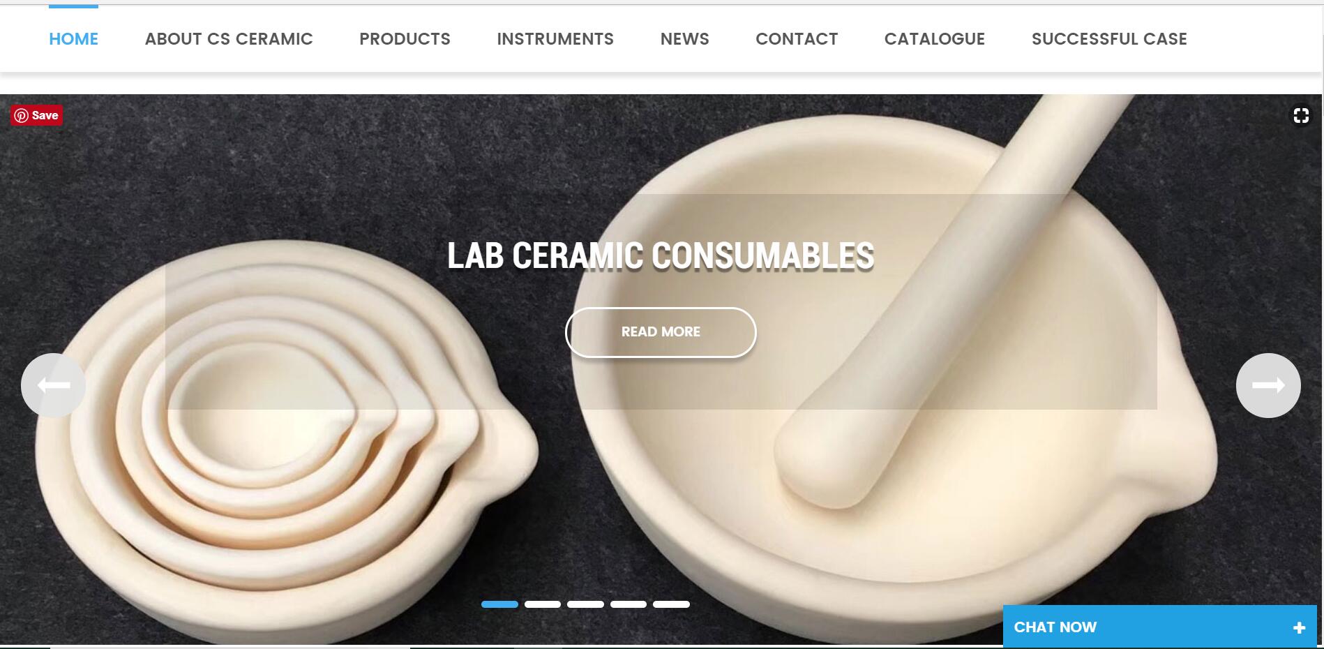 Le site officiel de CS Ceramic propose dix types d'interfaces linguistiques